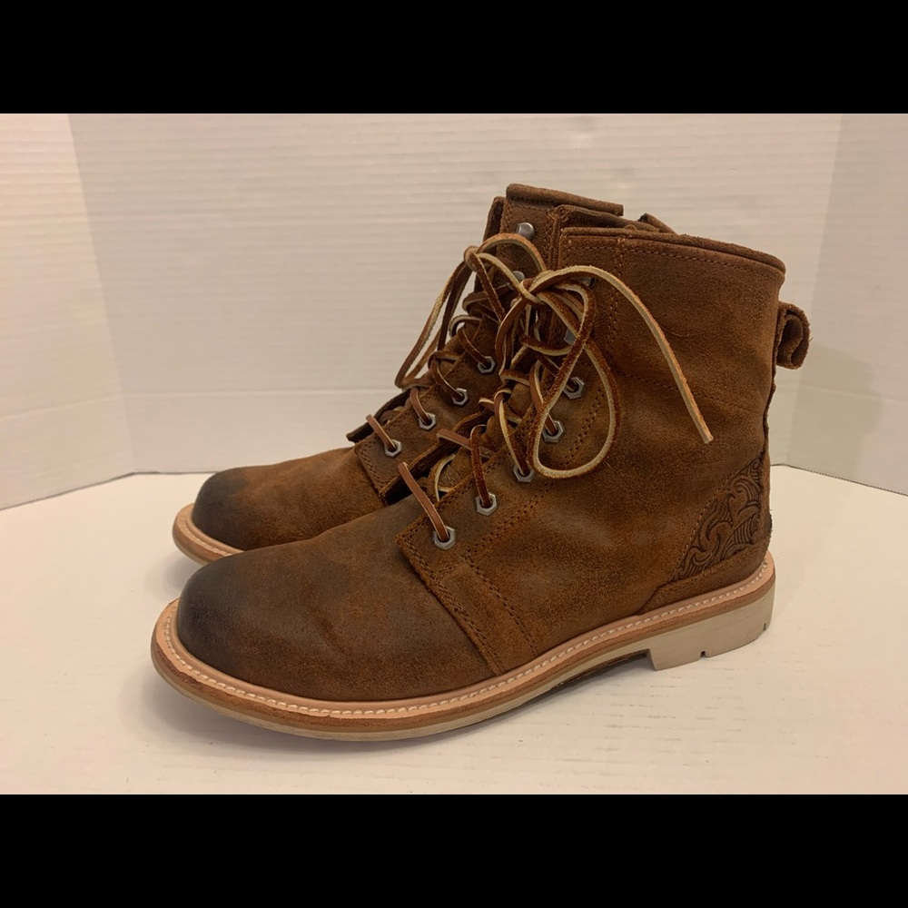Olukai Mauna Kea Men's Size 9.5 Brown Leather Boots 10158-9B9B